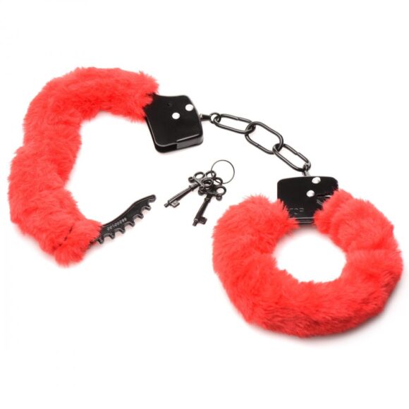 Cuffed In Fur Furry Handcuffs - Red - Image 4