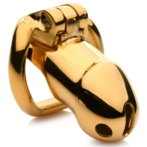 Midas 18K Gold-Plated Locking Chastity Cage - Image 3