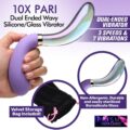 10X Pari Dual Ended Wavy Silicone and Glass Vibrator - Image 2